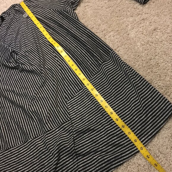 Jones New York Modern Grey and Black Pinstripe Wrapover Sweater - Picture 15 of 16